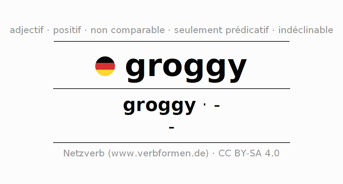 Déclinaison et comparaison de l’adjectif allemand groggy